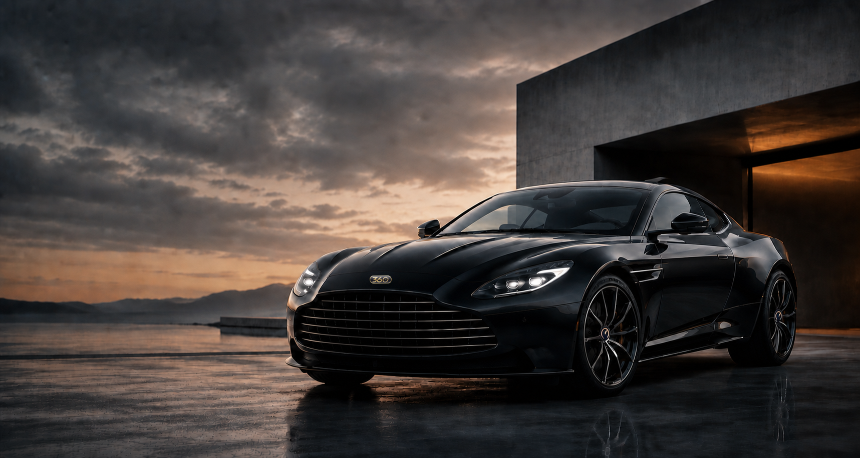 Premium 360 AutoFin branded car at dusk